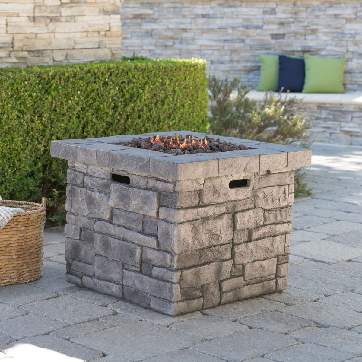 30" Outdoor Square MgO Propane Fire Pit